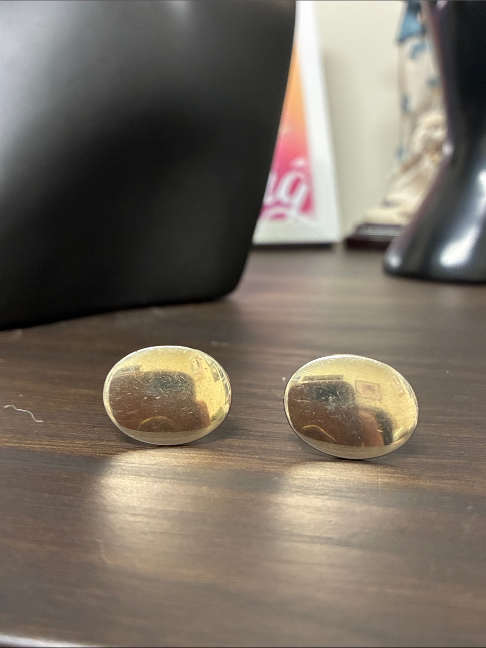 Classic Gold Round Cufflinks for Men